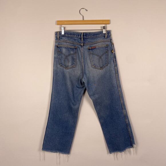 Vintage Sasson Wide Leg Crop Raw Hem Jeans - Picture 3 of 5